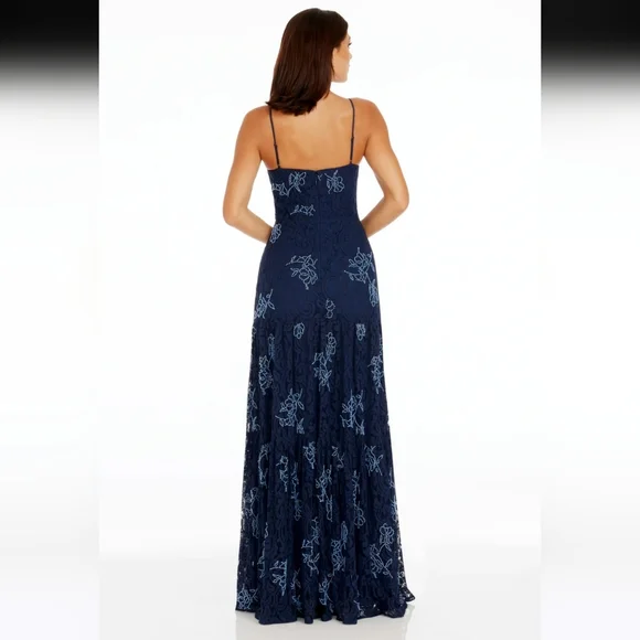 $428 Dress The Population Women Tess Slip Gown Medium Glam Party Old Money - Picture 3 of 16